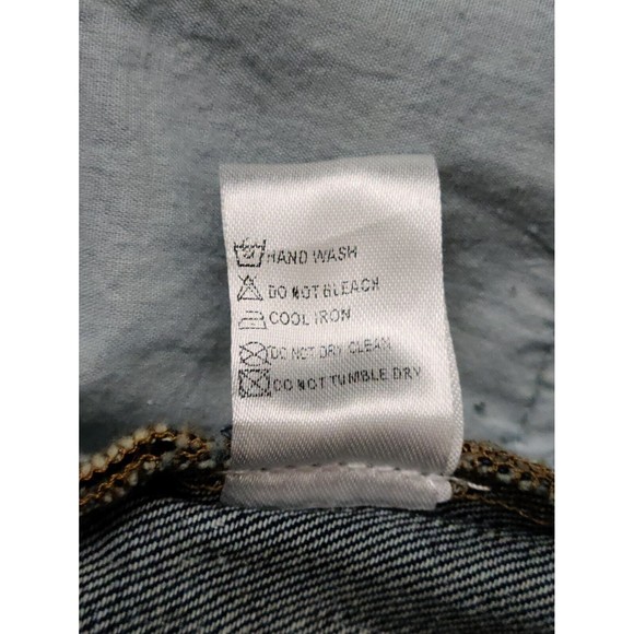 Olivaceous Womens Cut Off Distressed Mid-Rise Shorts Blue Cotton Denim Size L - Picture 5 of 6